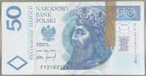 Sklejony banknot, źródło: NBP