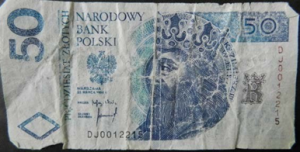 Odbarwiony banknot, źródło: NBP